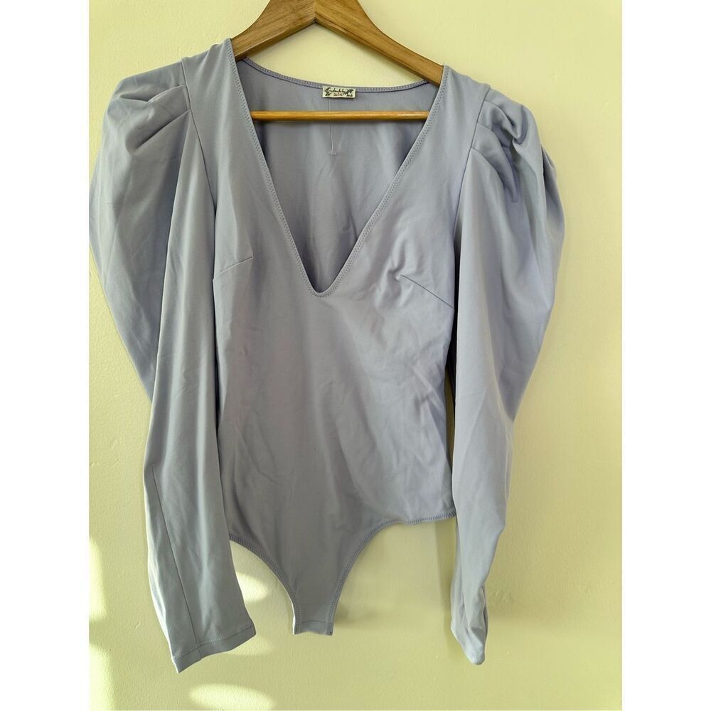 Free People Va Va Voop Lavender Purple Long sleeve Bodysuit Size XS